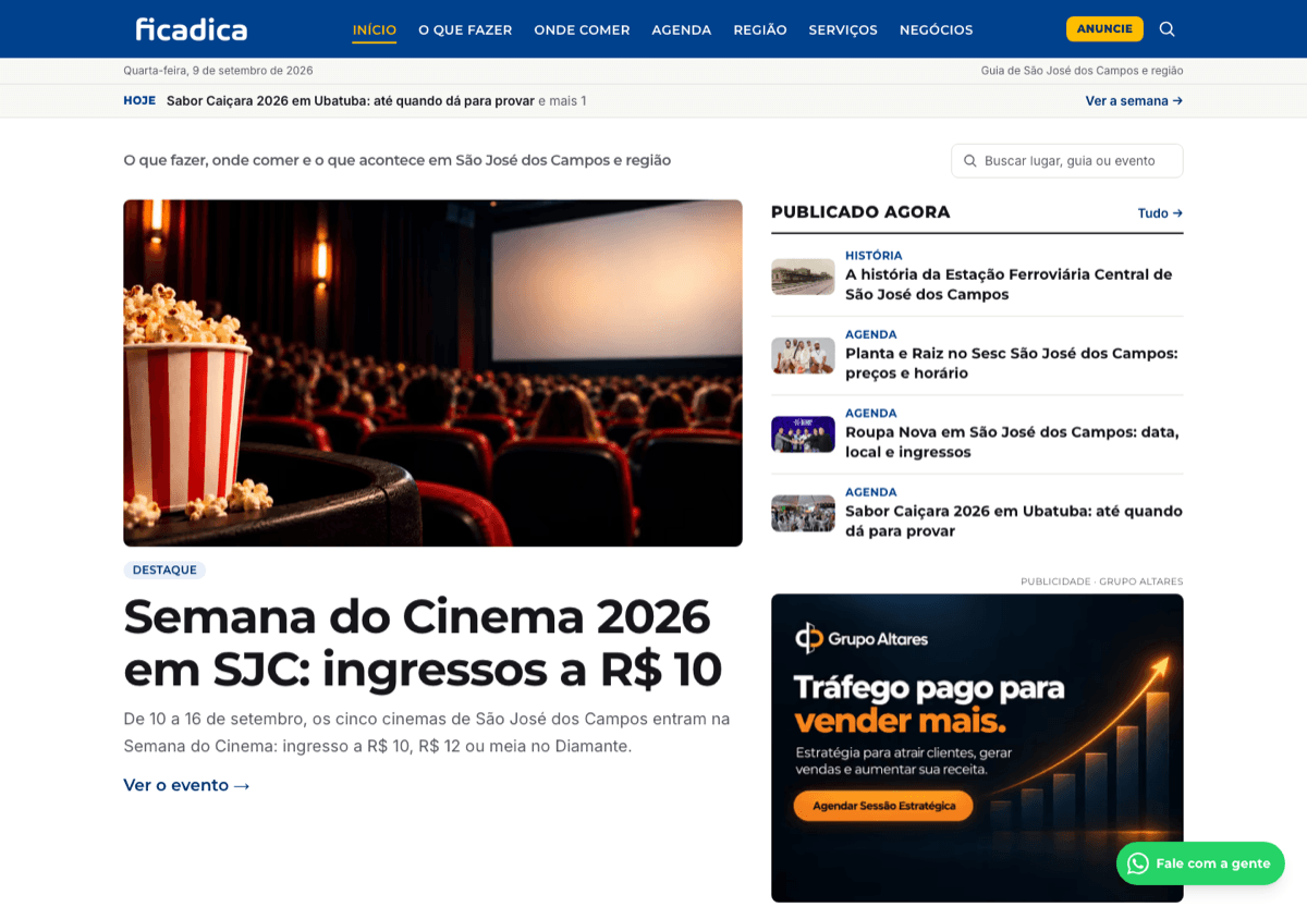 Matéria real no Portal Fica Dica: Portal Fica Dica